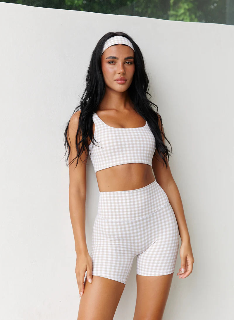 2 piece gingham workout set