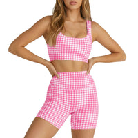 2 piece gingham workout set